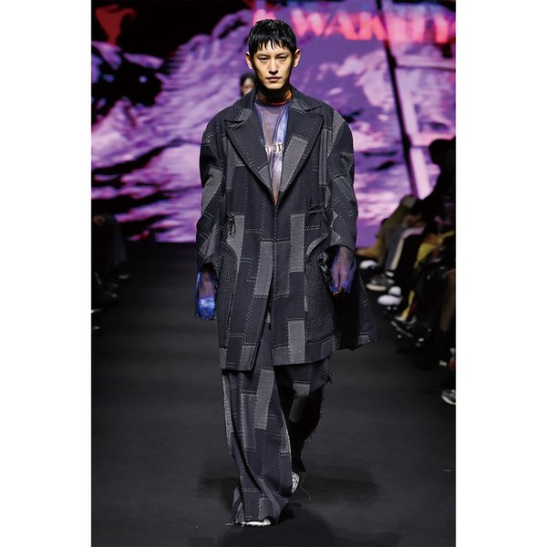 25FW BRICK PATTERN DENIM COAT