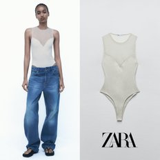 ZARA 자라 튤 콤비 아이스 바디수트