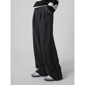 투턱 와이드 슬랙스 차콜_Two Tuck Wide Slacks Charcoal