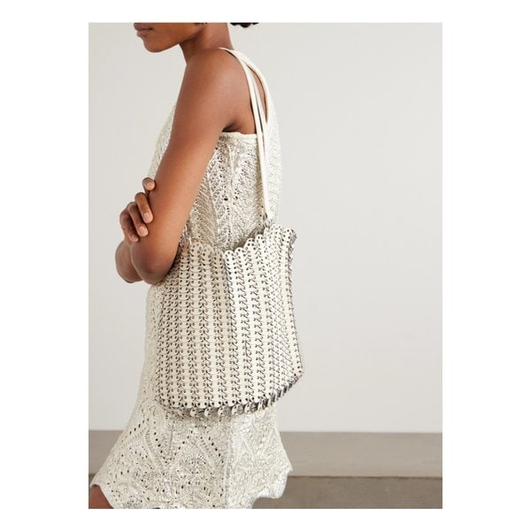 리버서블 체인메일 장식 가죽 숄더 백 실버 46376663162926344