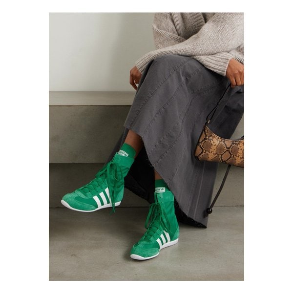 재팬 H 스웨이드 트리밍 캔버스 하이탑 스니커즈 그린 1647597347971995