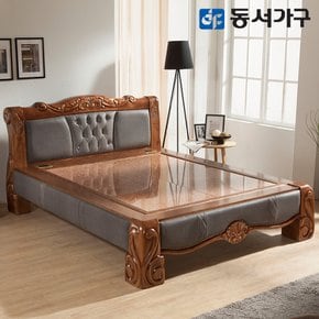 명가돌 고급 미송원목 가죽 명품 홍맥반석 퀸 Q 돌침대 DF635857