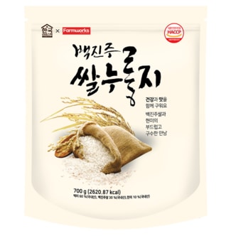  [한국라이스텍] 백진주쌀로 만든 백진주 누룽지 700g * 2개
