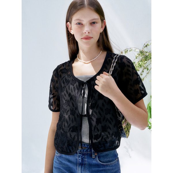 [리퍼브]S Flower Burnout Ribbon Blouse_2colors