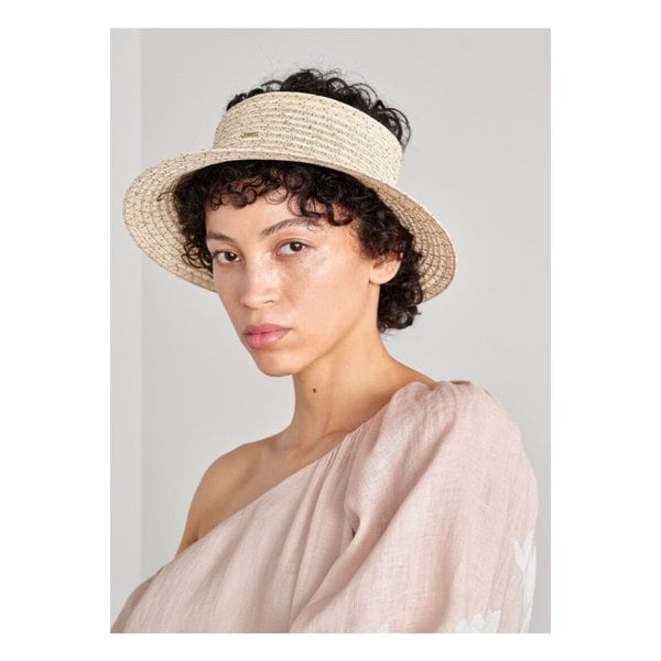 유지니아 킴 카일라 컷아웃 메탈릭 헴프 혼방 선햇 뉴트럴 1647597354144857