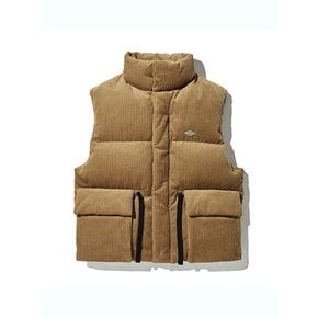 DTO Wappen Corduroy Down Gilet_Camel Brown