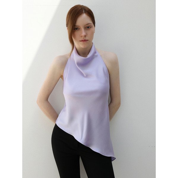 Glow satin halter top - LAVENDER MIST