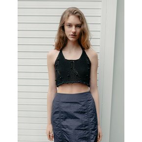 Halter Crochet Knit_Black