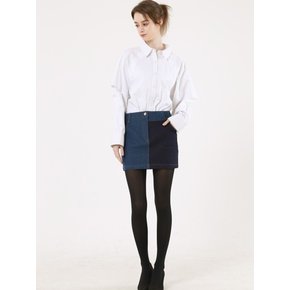 Unbalance Denim Mini Skirt