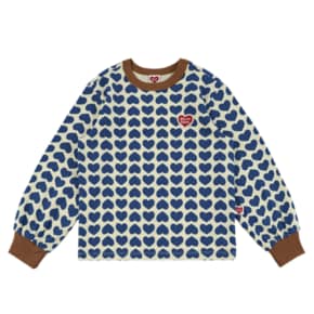블루 미니 하트 롱 슬리브 티셔츠 BK63TL01BL