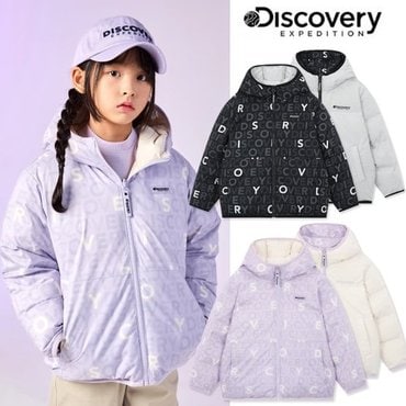 디스커버리키즈 [정상가 279,000원] 23FW 키즈 모노그램 리버시블 다운 숏패딩 DKDJ54036