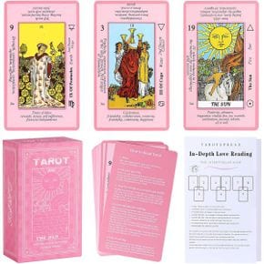 미국 신년 타로카드 Myripoly Pink Tarot Cards Deck Set for Beginners with Meanings On ThemT