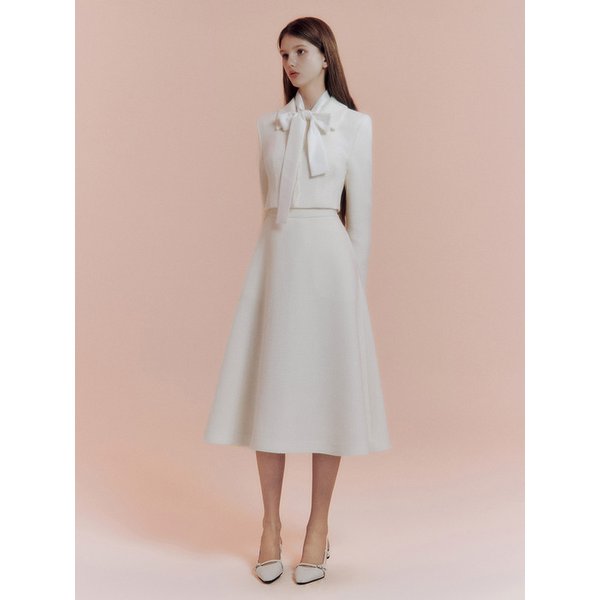 Cecilia tweed midi skirt (4colors)