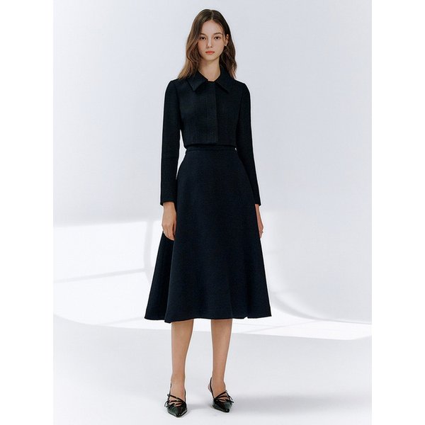 Cecilia tweed midi skirt (4colors)