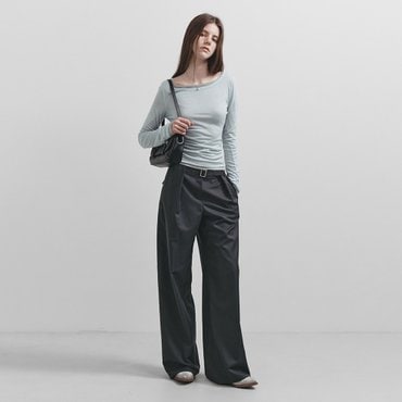 레이브 Belted Wide Pants VW5SL452_2color