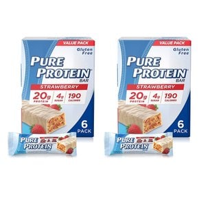 [해외직구]퓨어 프로틴바 스트로베리 그릭요거트 50g 6개입 2팩 Pure Protein Bar Strawberry Greek Yogurt 1.7oz