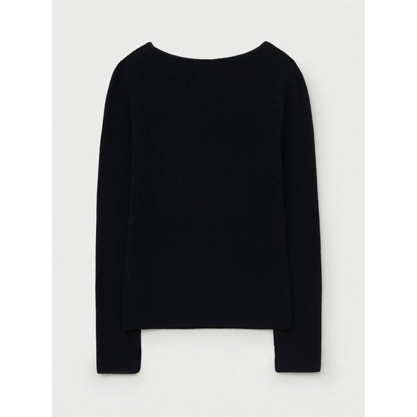 (W) 스퀘어넥 니트 롱 슬리브_블랙