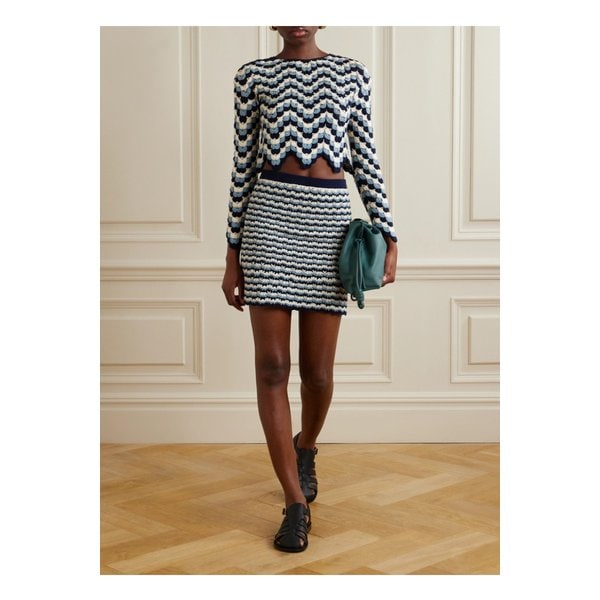 에스코비도 나플로 크로셰 코튼 미니 스커트 네이비 1647597351117743