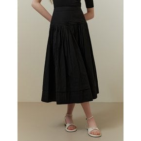 Powder pintuck skirt (black)