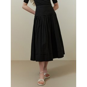 Powder pintuck skirt (black)