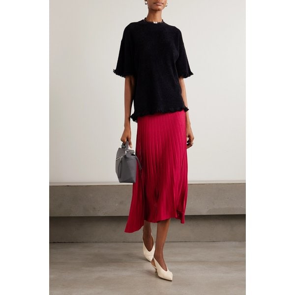 마리아 맥마너스 어시메트릭 플리츠 코튼 미디 스커트 46376663163044997