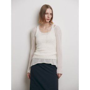 HAIRY SLEEVELESS KNIT TOP [IVORY]