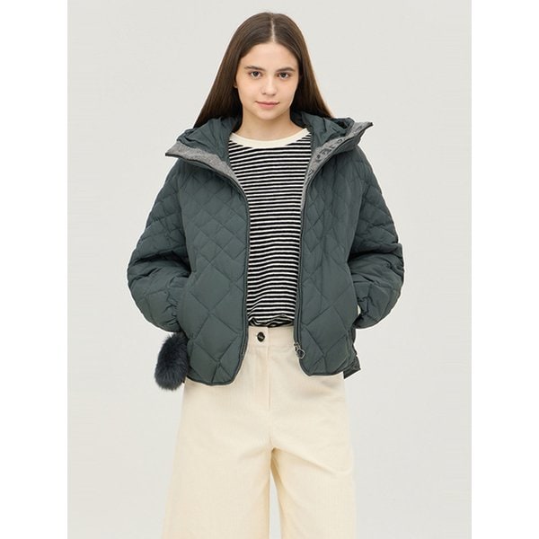 퍼 키링 후드 덕다운 패딩_BAPDE1461DG