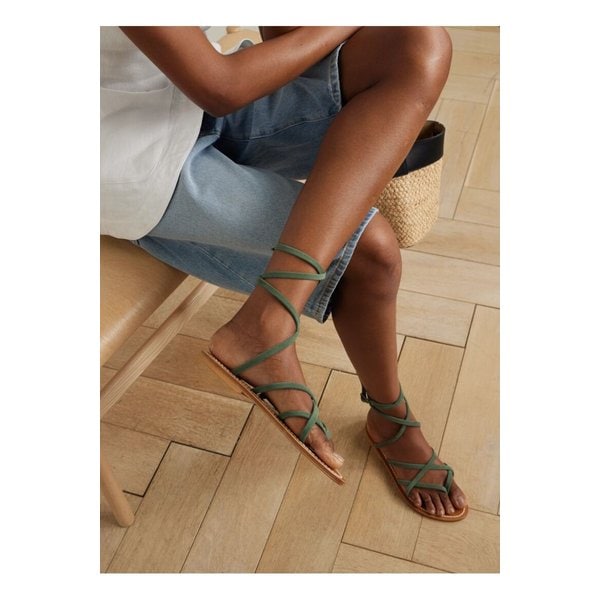 제노비 스웨이드 샌들 다크 그린 46376663162859889