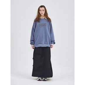 Pocket String Cargo Maxi Long Skirt [Black]