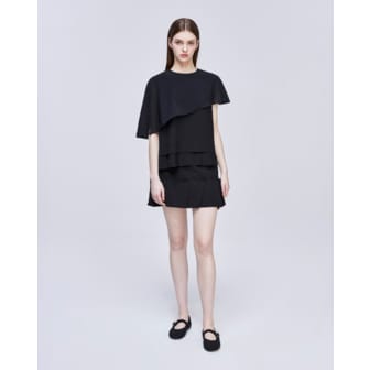 송지오 [파주점] [송지오우먼]컬렉션 레이어드 케이프 탑 블랙  WH3TP705BK