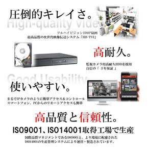 90 HDD Android iPhone 풀 하이 비전 방범 카메라 210만 화소 암시 방수 카메라 2대 세트