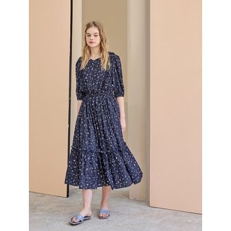 CAHIERS Flower Pattern Lovely Dress_NAVY