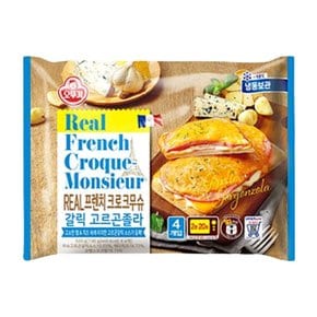 오뚜기 리얼 프렌치 크로크무슈 갈릭고르곤졸라 520g (130g x 4) x 1개 파니니