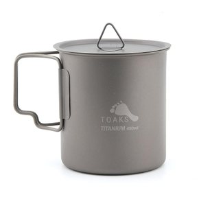 TOAKS 티타늄 450ml 컵 뚜껑 포함