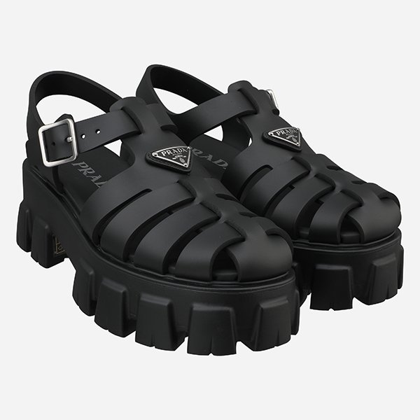 [시흥점] [프라다]5F 1X853M 3LKK F0002 여성 로고 폼 러버 샌들 블랙