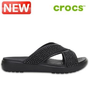 슬리퍼  H12  204084 060 Womens Crocs Sloane Embellished Cross Strap Sandals_P369334017