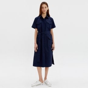 [이요원 착용] SIDE POCKET COTTON DRESS NAVY