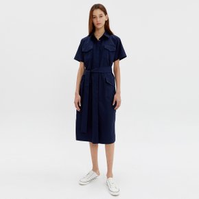 [이요원 착용] SIDE POCKET COTTON DRESS NAVY