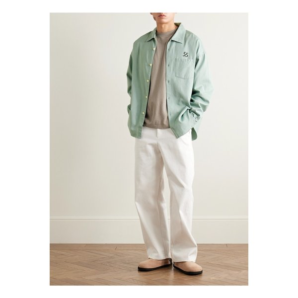 팔머 컨버터블 칼라 자수 코튼 트윌 셔츠 46376663162937904