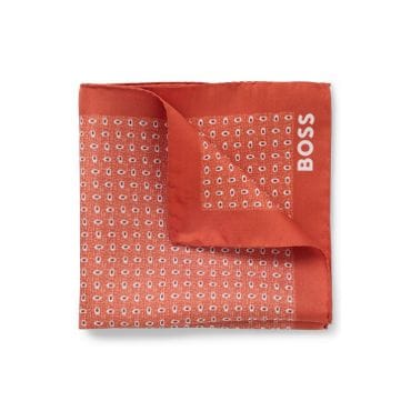 BOSS [SU25] 모던 프린트 실크 포켓 스퀘어 라이트 오렌지(50540012823)