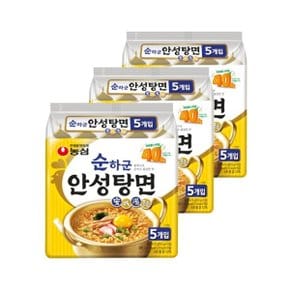 농심 순하군 안성탕면 멀티팩(5봉지) x 3개 / 봉지라면_