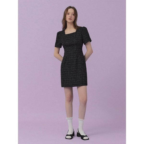 세이포 트위드 핀턱 원피스