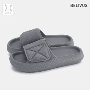 남자 여름 발볼넓은 가벼운 쿠션 3.5cm 키높이 후크 앤 루프 슬리퍼 BSS890