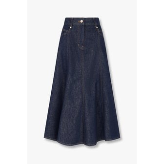 GCUT 백 레터링 데님 플레어 스커트 7215155103143