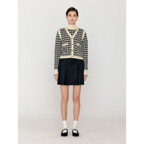 VITA Gingham Check Knit Vest - Black/Ivory