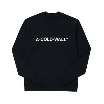 A-COLD-WALL* 어콜드월 ACWMW082 BLACK 에센셜 로고 크루넥 남성맨투맨