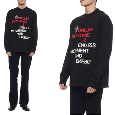 몽클레르 22FW 남성 레터링 프린트 긴팔티셔츠 (8D00002_83927_999_22F)