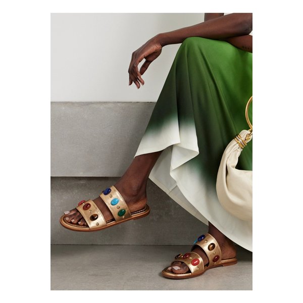 메탈릭 가죽 장식 슬라이드 1647597350787281