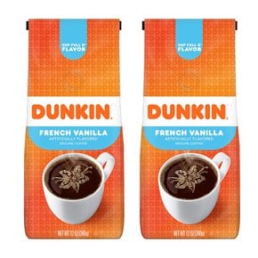 Dunkin Donuts 던킨도너츠 프렌치 바닐라 그라운드 커피 340g 2팩