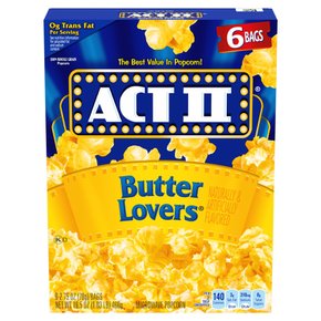 act two액트  II  액트  II  버터  러버  전자레인지  팝콘  78.0g  6  캡슐